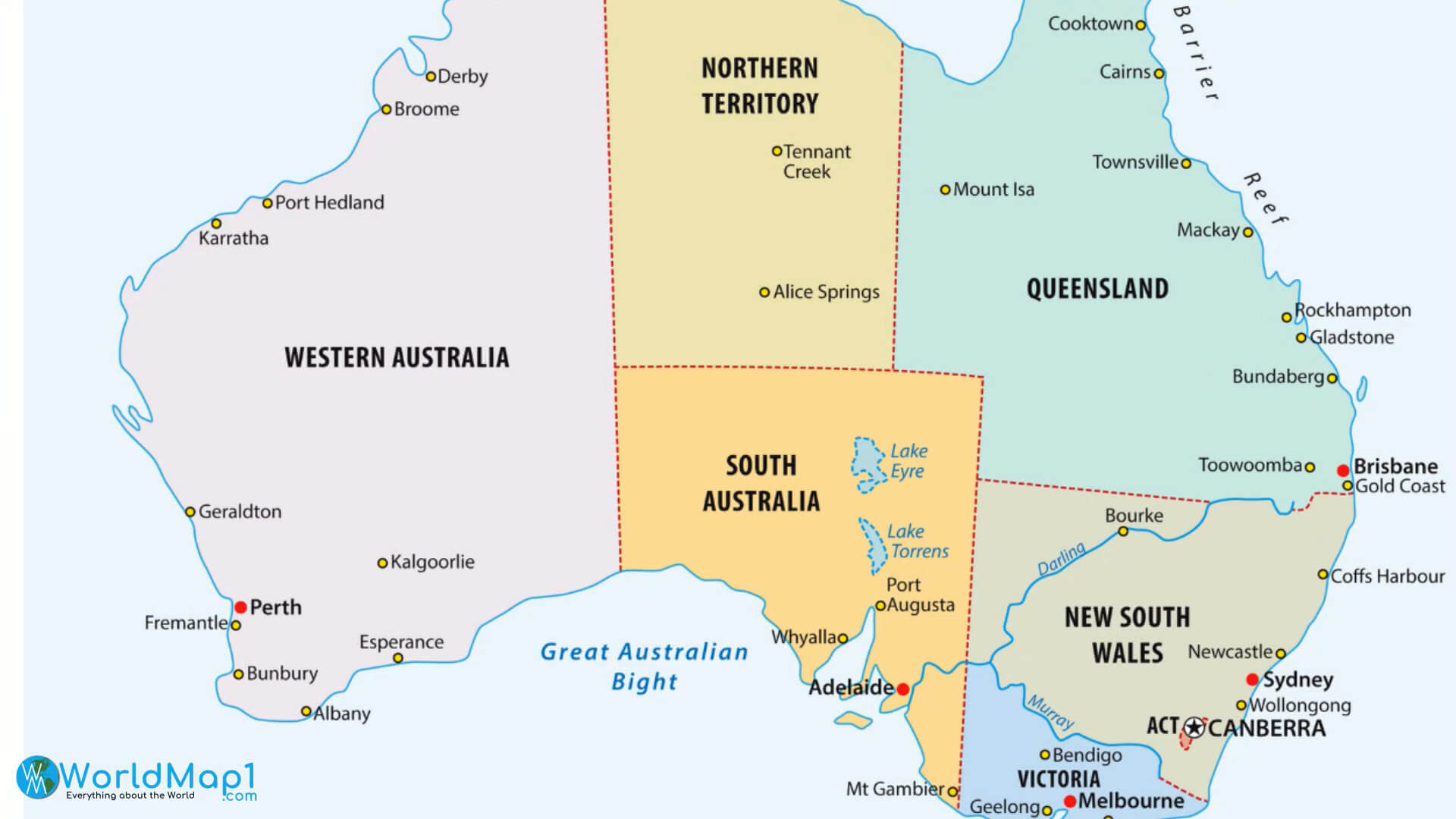 Political Map of Australia